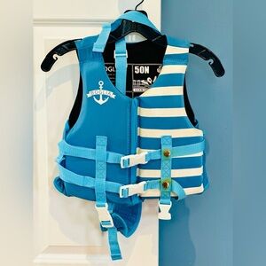 Boglia Kids Flotation Swim Trainer Vest Blue Adjustable Safety Strap M 4-6Y
